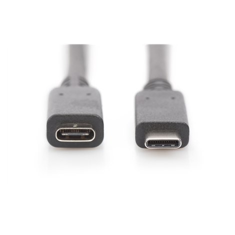 Digitus | USB-C extension cable | Female | 24 pin USB-C | Male | Black | 24 pin USB-C | 2 m - 3